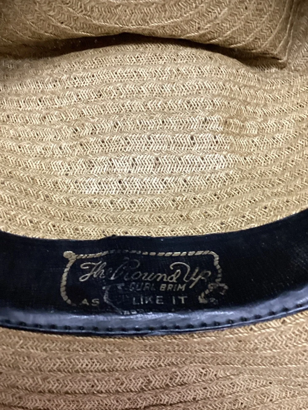 Men's Straw Rancher Hat in Tan with Leather Band